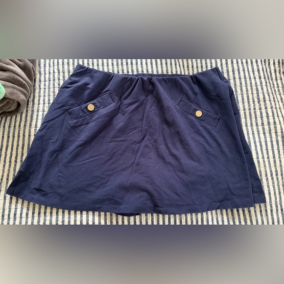 Lilly Pulitzer Pants - Lilly Pulitzer Navy Skort with Gold-Tone Buttons